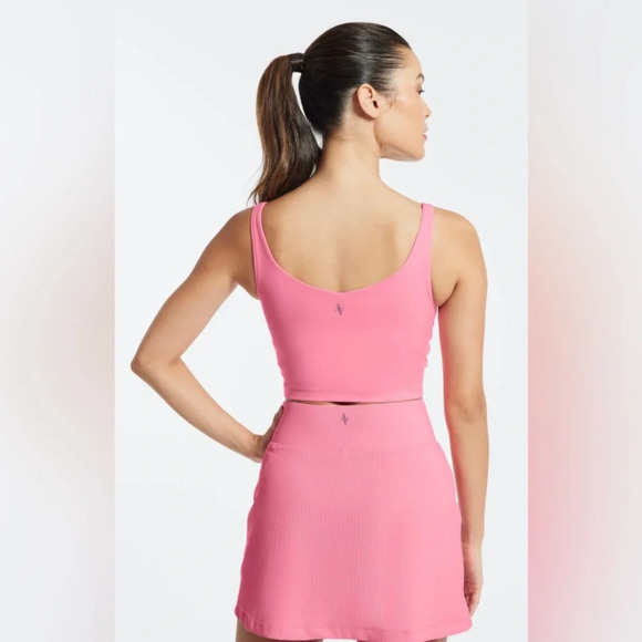 NEW All Access Carnation Pink Set: Center Stage Skort + V-Neck Tempo Crop Bra - Picture 8 of 16